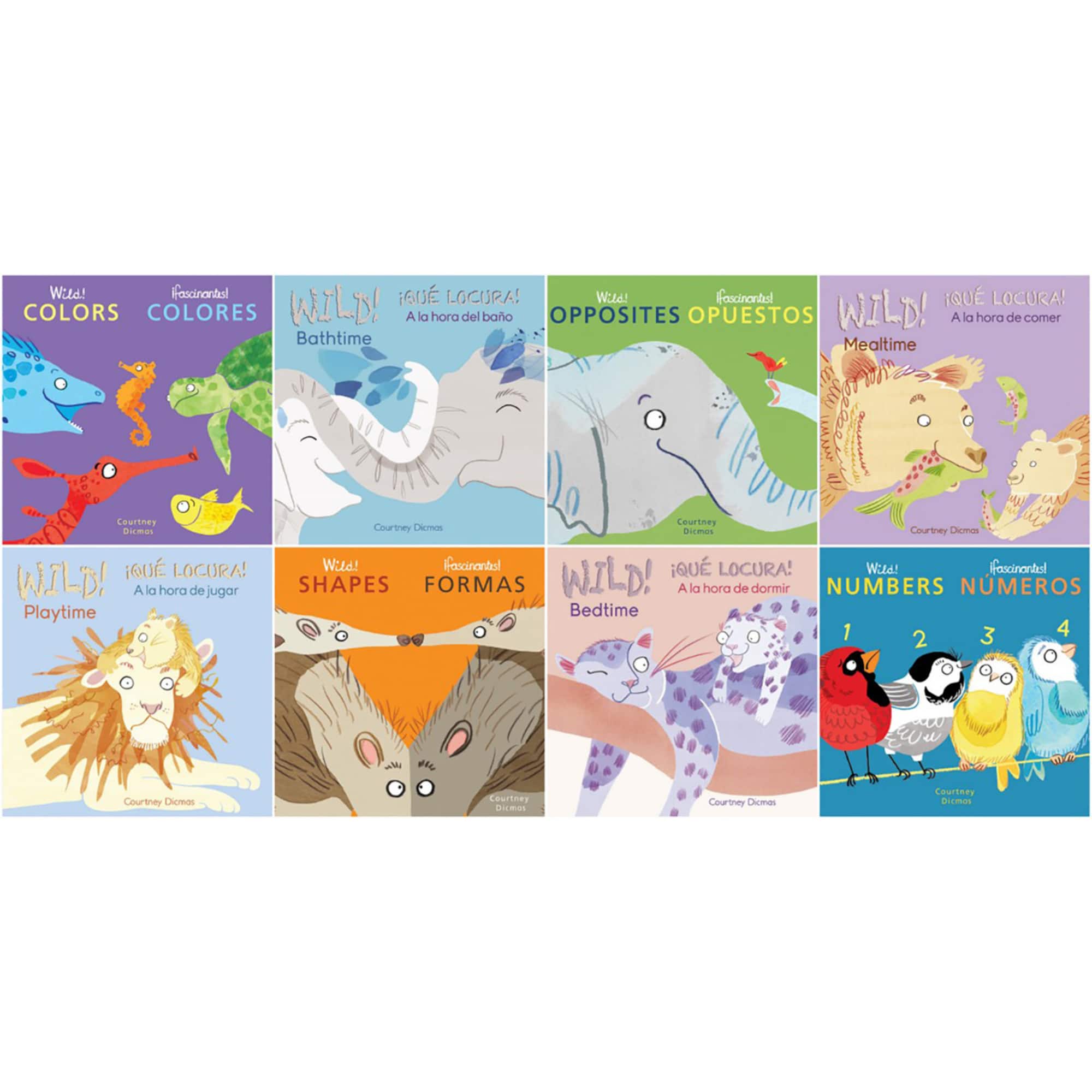 Child's Play Books Wild! Concepts Bilingual Spanish & English Board Book Set